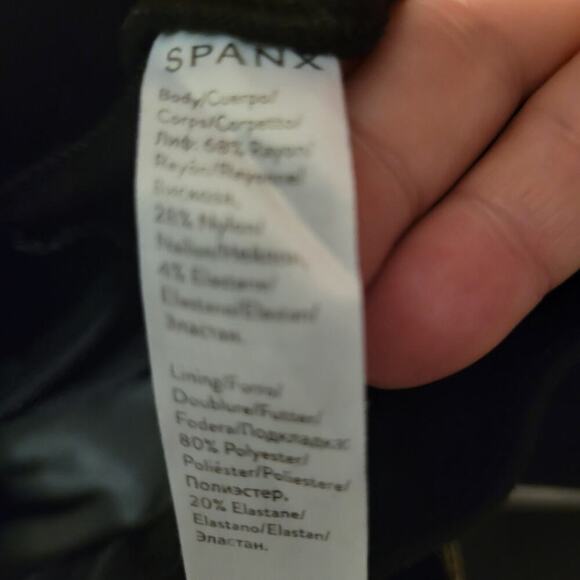 Spanx Womens Perfect High Rise Flare Pants Size M Petite Black Pull On Slimming - Picture 9 of 10